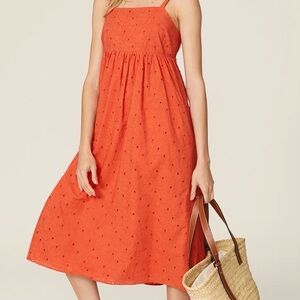 Madewell 100% Cotton Orange Casual Women’s size -Large Dress